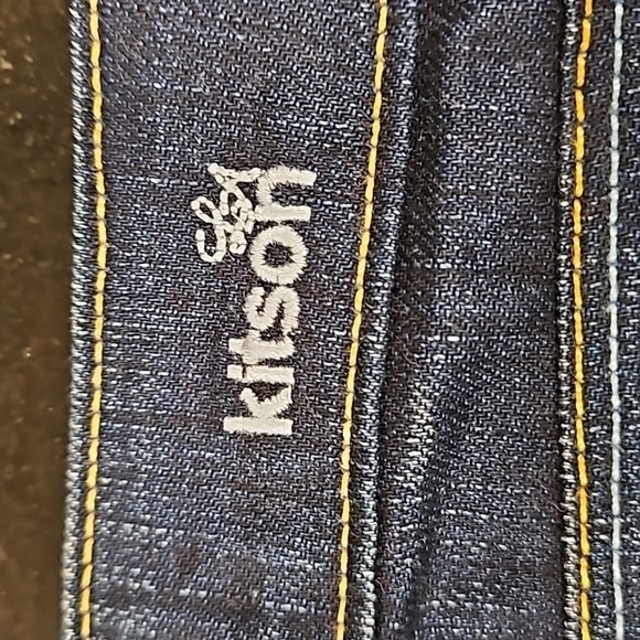 💕KITSON💕 Y2K Play Me Denim Mini Skirt ~ Dark Blue Wash 30 - Picture 5 of 12